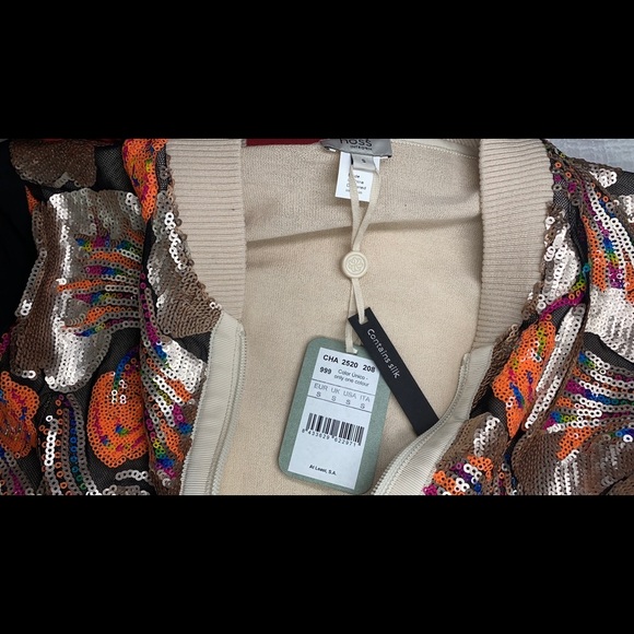 NWT Hoss Intropia #33 Sequin Zip Cardigan Small - Picture 5 of 8
